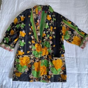 Kantha quilt oversized blazer style jacket